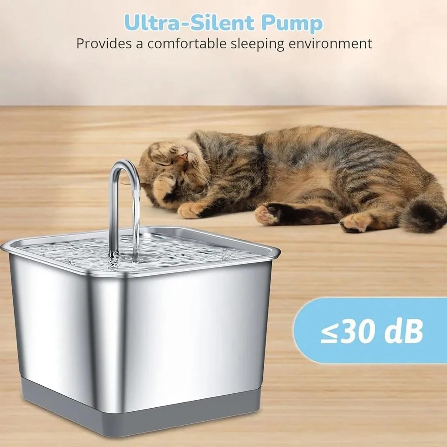 FreshCat Smart - Acero Inoxidable, Ultrasilenciosa y Control por App