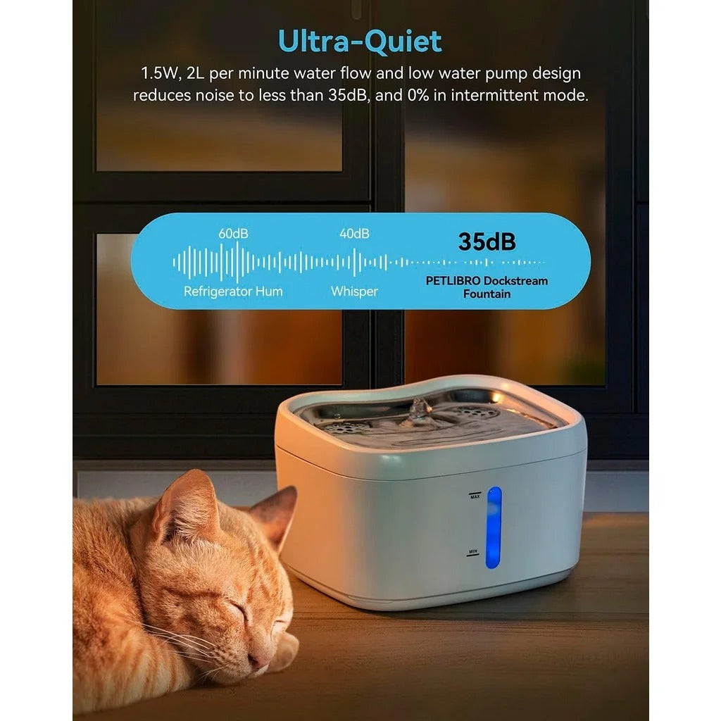 FreshCat Mini – Fuente Compacta para Gatos de 2,5L con Bandeja de Acero y APP