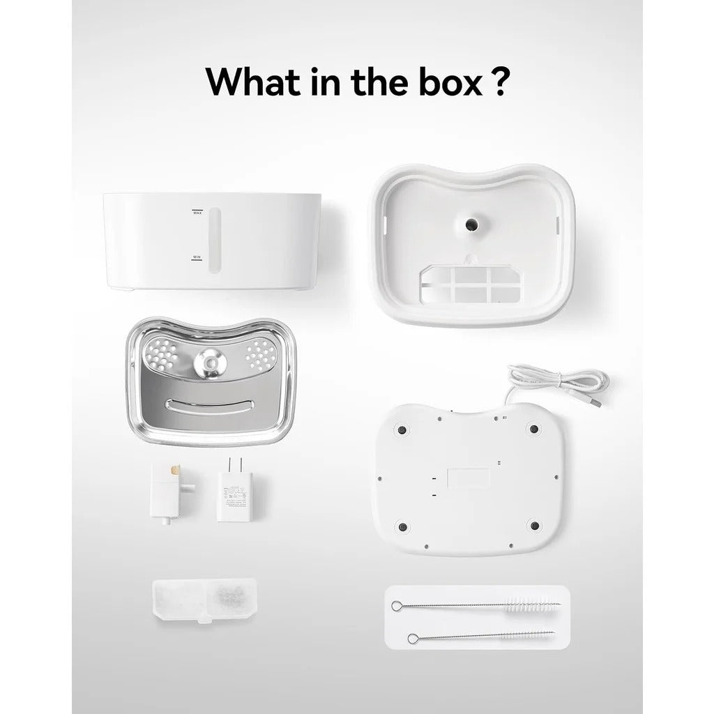 FreshCat Mini – Fuente Compacta para Gatos de 2,5L con Bandeja de Acero y APP