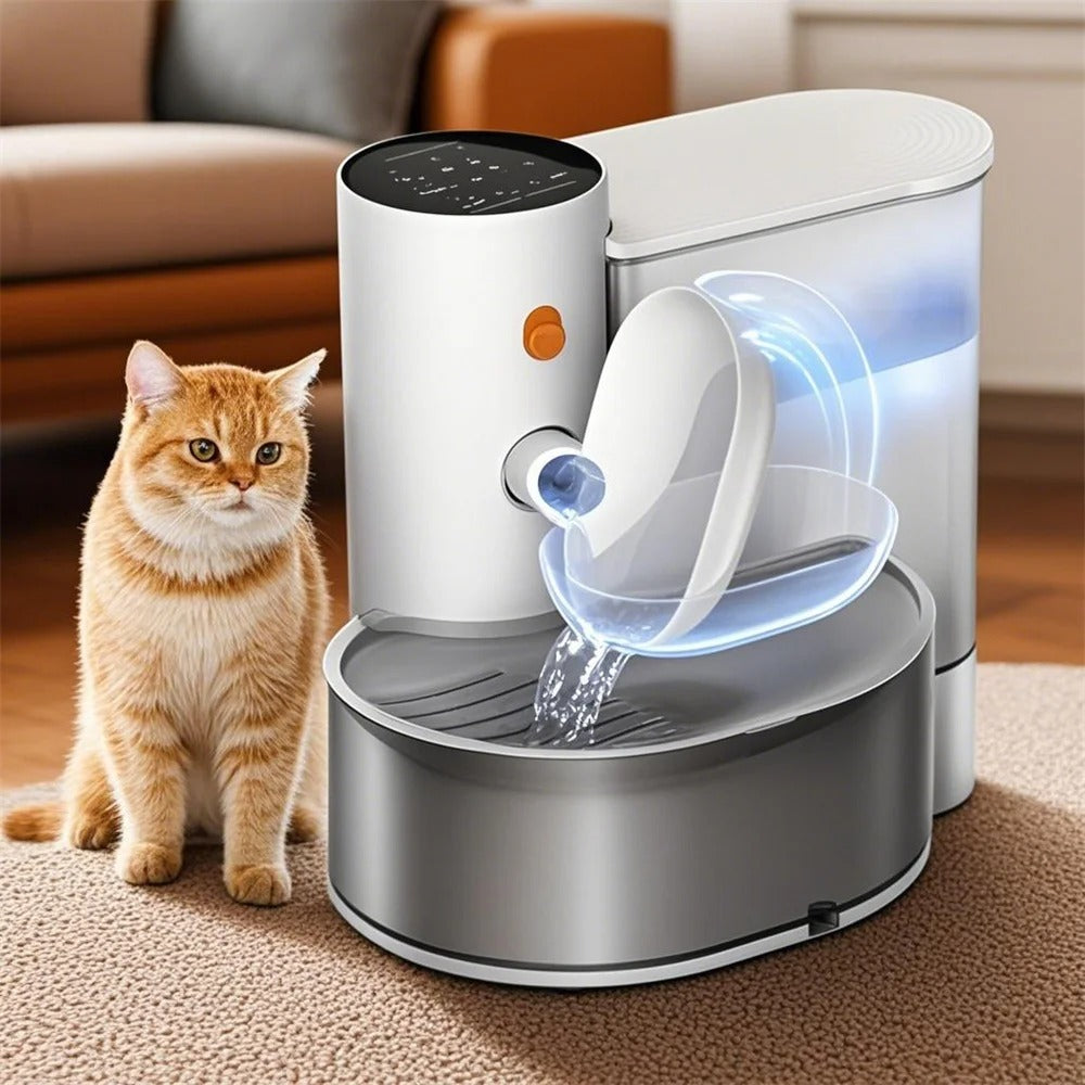FreshCat Pure - Fuente de Agua Inteligente para Gatos 3 L con Autorelleno y Sin Filtros